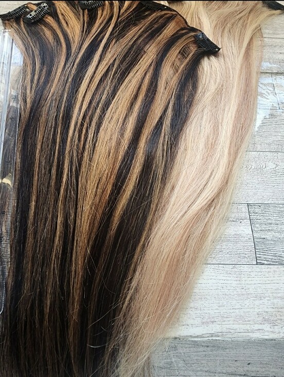 9 pcs Layered 18 inch Clip in Hair Extensions Be Creative Variety Pack main image 6